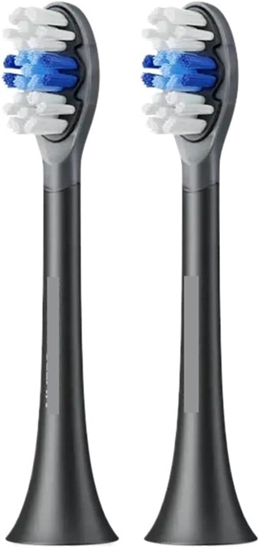 Electric Toothbrush Heads Replacement Compatible for X1 X3 X3U X5 Teeth Brush(2pcs Black)