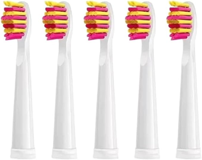 5-10Pcs Replacement Brush Heads for Seago Fairywill Electric Toothbrush FW SG 507 508 515 551 917 959 908 Dupont Bristle(5pcs Pink)