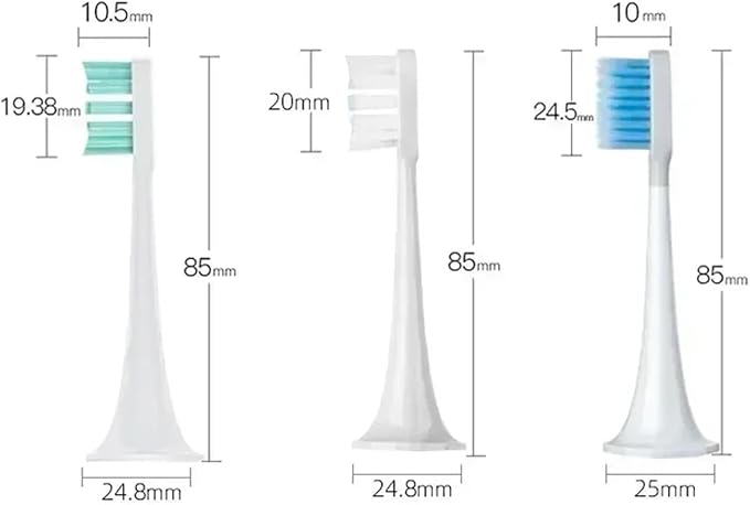 Compatibility for Mijia T300/T500/T700 Sonic Electric Toothbrush Heads Replaceable Refill Nozzles 4 Colors with Anti-Dust Caps 4/20Pcs(20Green)