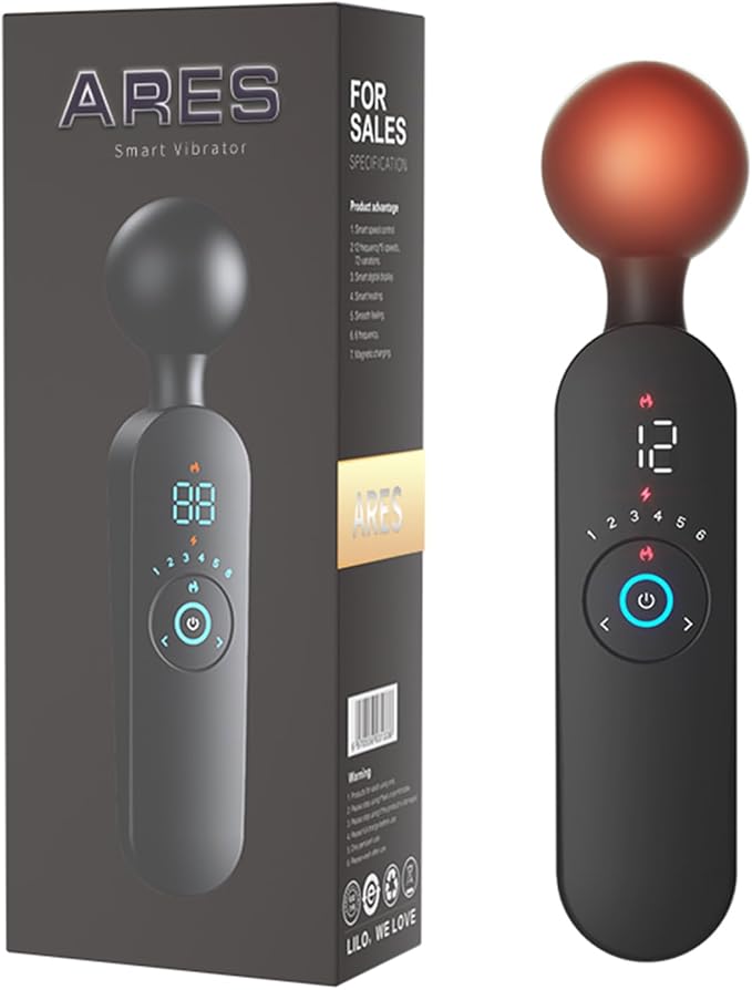 Portable Cordless Handheld Massager – Water-Resistant Smart Heating USB Rechargeable Whisper Quiet6 Speed Levels12 Vibration Modes for Full-Body Relaxation &amp Fatigue Relief