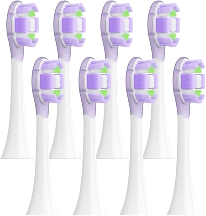 8PCS Replacement Brush HeadsCompatible for XIAOMI MIJIA MES609/610 Electric Toothbrush(8 PCS Purple)