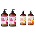 Everyone 3-in-1 Kids Soap Body Wash Bubble Bath &amp Shampoo Bundle (2 Packs 32oz Berry Blast &amp Orange Squeeze Scents)