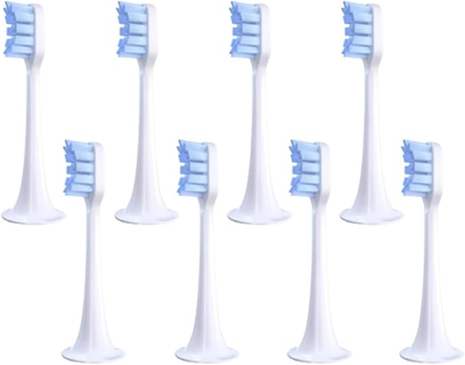 6/8PCS Compatible for XIAOMI MIJIA T300/500 Replacement Brush Heads Sonic Electric Toothbrush Vacuum Soft Bristle Suitable Nozzles(8pcs Light Blue)