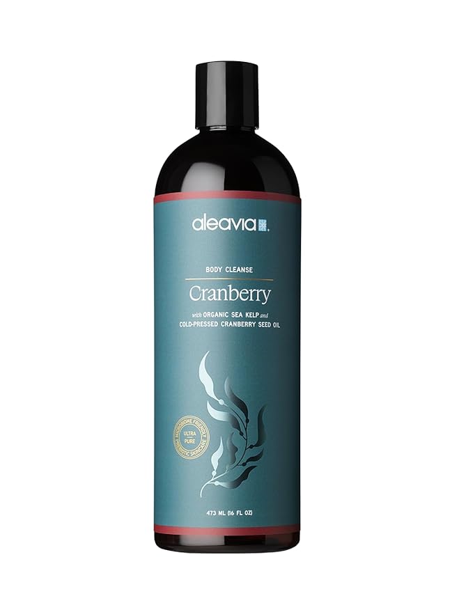 Aleavia Body Cleanse – Organic &amp All-Natural Prebiotic Body Wash with Pure Essential Oils – Cranberry Scent – Nourish Your Skin Microbiome – 16 Oz.