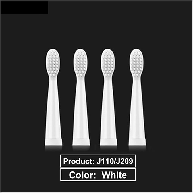 8pcs Electric Toothbrush Head Sonic Soft Tooth Brush Replacement Sensitive Compatible for J110 / J209(Black)
