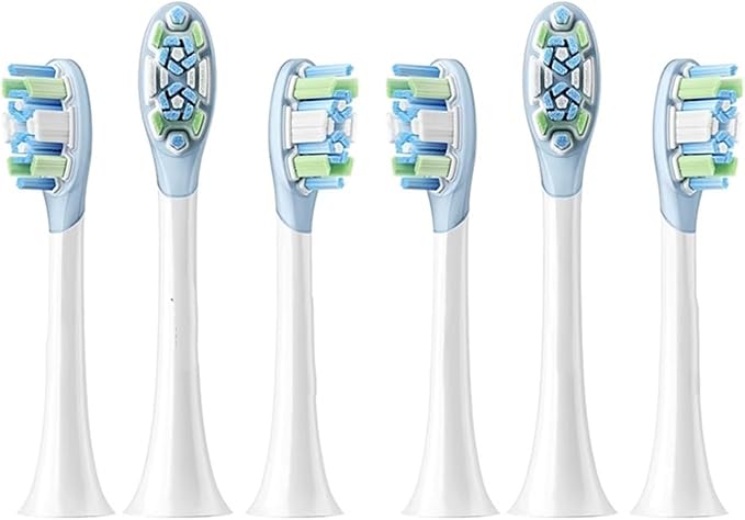 Toothbrush Brush Head 3/6PCS Compatible for Vibration Pro 4 Brushing Modes IPX8 Waterproof(6PCS Clean Version)