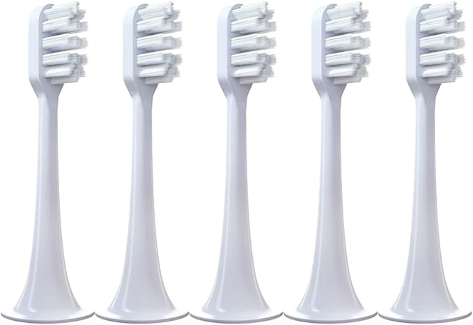 5 PCS Replacement Toothbrush HeadsCompatible for T300 T500 Teeth Brush Soft Teethbrush Nozzles(5 White Soft)