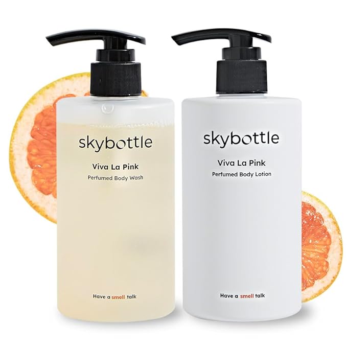 skybottle Daily body care routine combo Refreshing body wash shower gel Moisturizing body lotion for dry skin Perfumed with Grapefruit Citrus Scent for Women &amp Men 10.1Fl.Oz