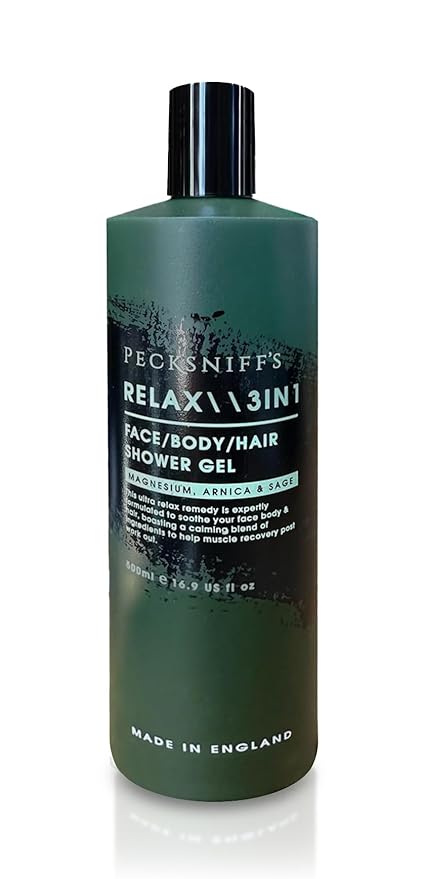 Pecksniff's Relax Magnesium 3-in-1 Arnica &amp Sage Shower Gel | 500ml /16.9 Fl Oz