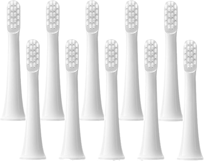 Brush Heads for XIAOMI T100 20/50/100Pcs Sonic Electric Toothbrush Soft Dupont Bristle Vacuum Nozzles Refills(10Pcs White)