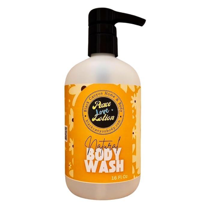 Peace Love + Lotion Amber Vanilla Scented Natural Body Wash 16 Oz