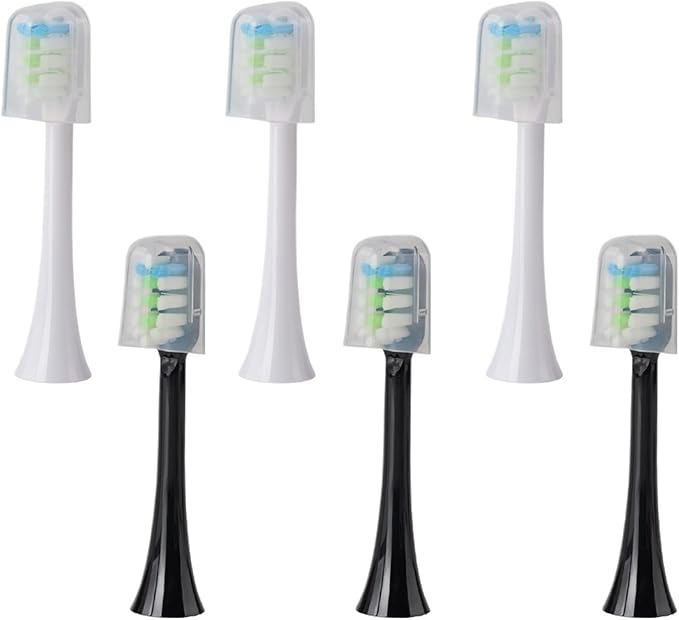 Replacement Brush HeadsCompatible for SOOCAS X3U/X3Pro/X5/V1/D2/D3 6/12pcs Bristle Heads Electric Toothbrush(SHUSHI-WH3BK3)
