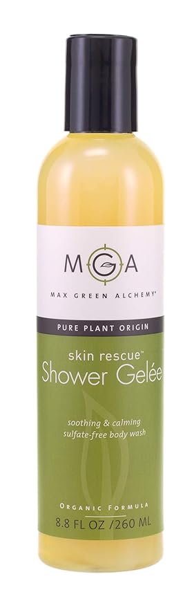 MGA Vegan Shower Gel - Rescue &amp Moisturizing Body Wash for Skin Care | Natural &amp Organic Formula with Essential Oils &amp Skin Friendly pH | Sulfate free Moisturizing Body Wash | 8.8 Fl Oz