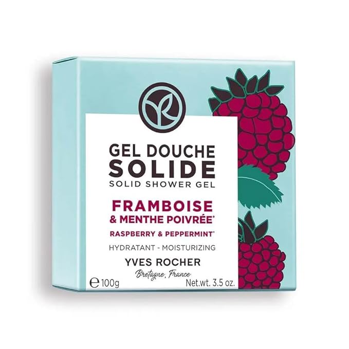 Yves Rocher Raspberry and Pepermint Nourishing Shower Gel Bath &amp Body Routine Women Men Day Care 200 ml./6.7fl.oz.
