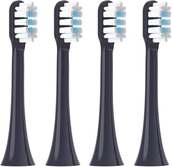 Replacement Toothbrush HeadsCompatible for Mijia T301/T302/T501C Sonic Electric Soft Bristle Nozzles(4 pcs Purple)