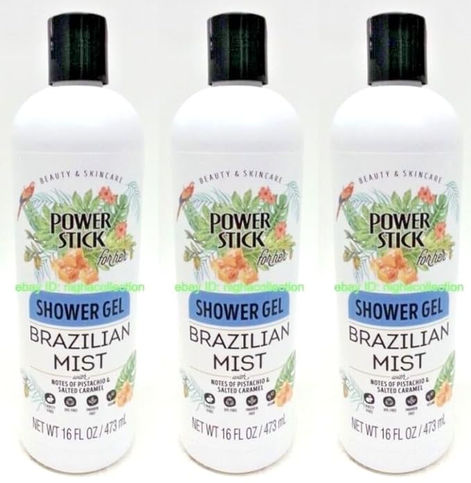 Power Stick Brazilian Mist Shower Gel for Her with Pistachio and Salted Caramel Vegan Paraben-Free 16 Fl Oz park 3