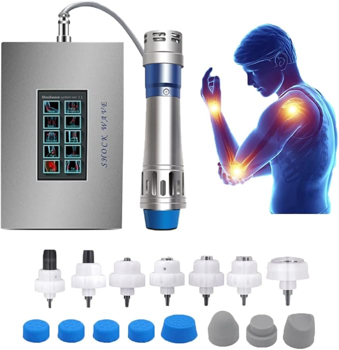 Muscle Massage Gun Impulse Gun Deep Tissue Percussion Muscle Massager for Neck Back Shoulder Body Pain Relief Electric Spine Chiropractor 7 Heads Chiropractic Adjustment Tool