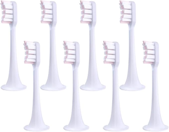 6/8PCS Compatible for MIJIA T300/500 Replacement Brush Heads Sonic Electric Toothbrush Vacuum Soft Bristle Suitable Nozzles(8pcs Pink)