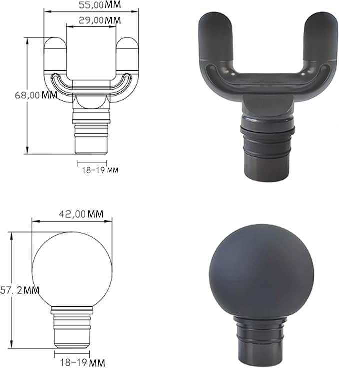 Silicone Massage Gun Attachments Upgraded 6 PCS Massager Heads to Meet Different Needs for Deep Tissue Muscle Massage Gun 3 Size Interface Plug-n-Play Accessories Easy to Use (12MM-13MM Interface)