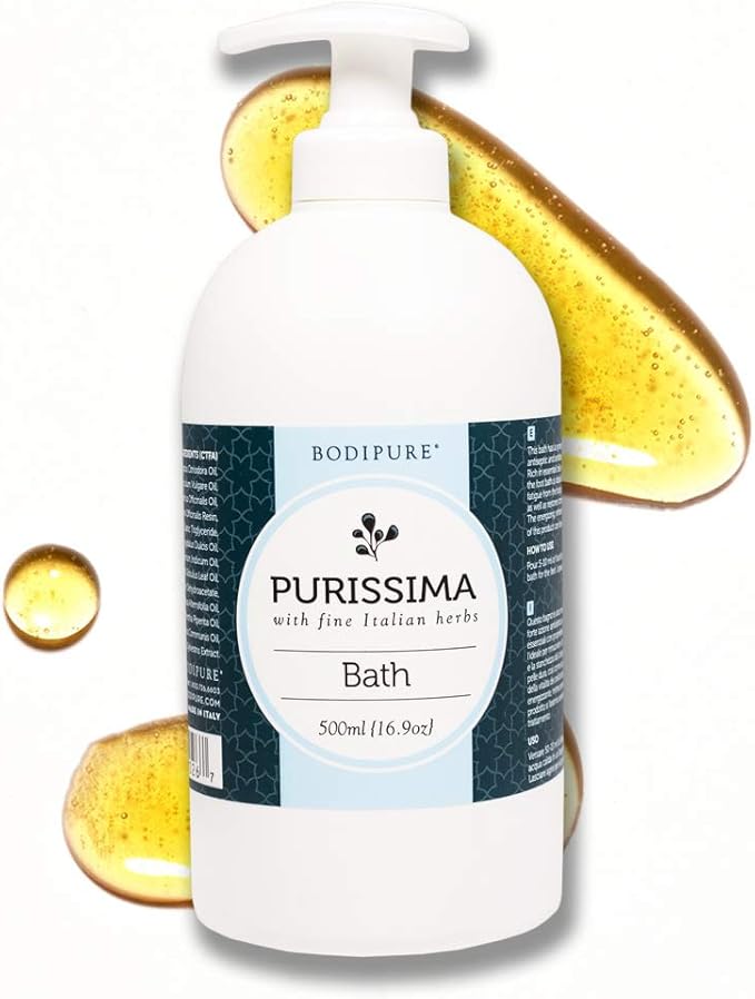 BODIPURE Organic Purissima Body Bath - Rich in Essential Oils and Exotic Herbs - Moisturizing and Restoring Skin Vitality - Made in Italy 16.9 Ounce