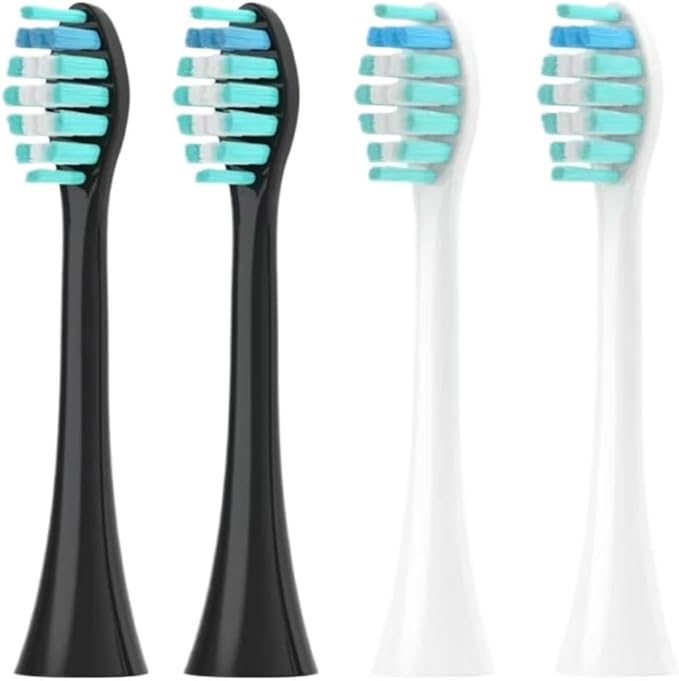 Compatible For Sonicool Electric Toothbrush Head 051B Cleaning Replacement Head DuPont Bristle Replacement Brush Heads Nozzles8/16pcs(8PCS BLACK)