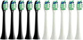 10PCS Replacement Brush Heads Compatible for HX6930 HX6064 Sonic Electric Toothbrush Soft Bristle Nozzles No Metal(5Black5White)