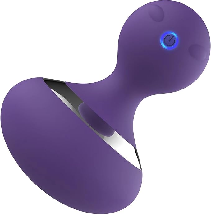 Cordless Electric Massage Ball with 10 Powerful Vibrations Rechargeable Handheld Massager (Purple)