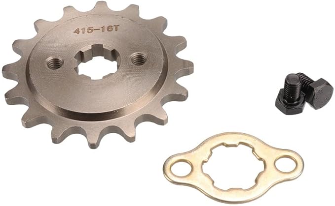 Fit For 415# 17MM Tooth NO. 14T 15T 16T 17T Item Diameter : 1.7cm Item Weight : 0.16kg Item Height : 1cm Item Width : 10cm Item Length : 10cm Replacement parts(16T)