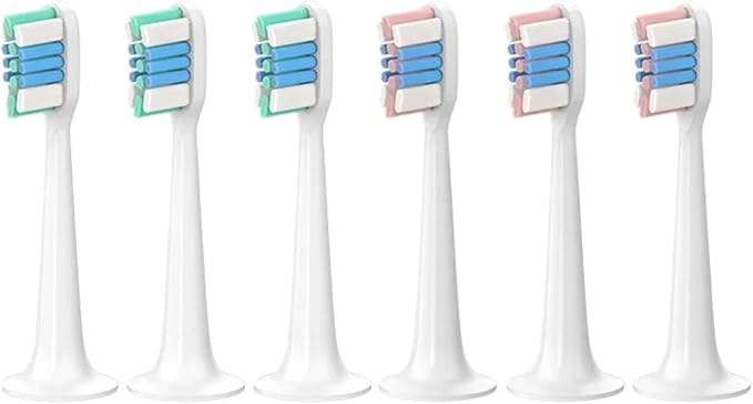 6PCS Replacement Brush Headsz Compatible for XIAOMI MIJIA T300/T500/T700 Sonic Electric Tooth Soft Bristle Caps Vacuum Package Nozzles(Sensitive WH3BU3)