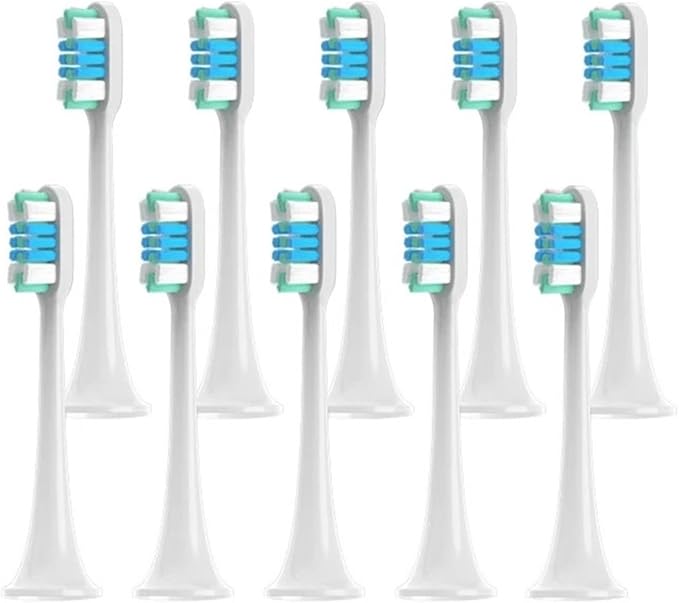 Replacement Toothbrush Head Compatible for Mijia T300/T500/T500C/T700(10pcs Bluegreen)