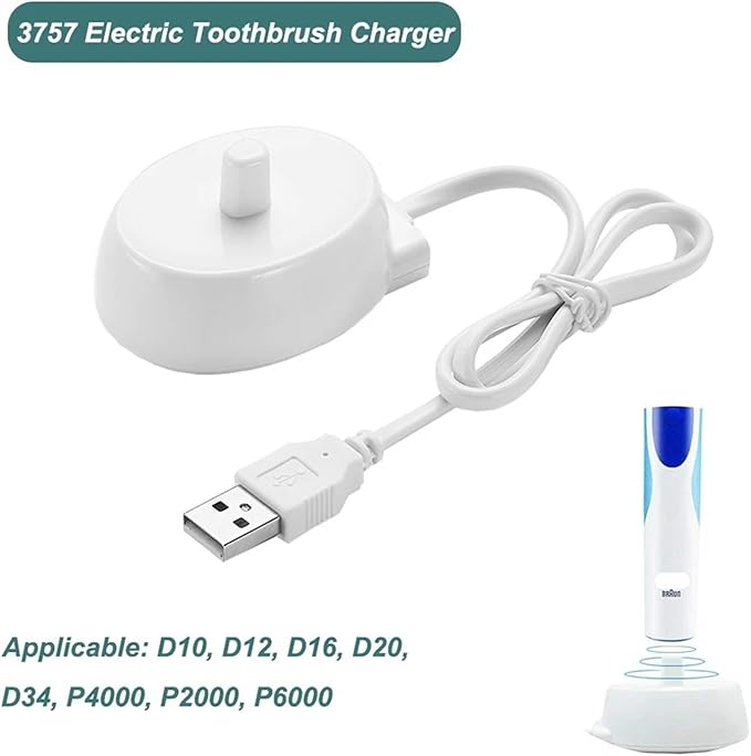 USB Travel Charger Dock 3757 Electric Toothbrush Charging CradleCompatible For BraunCompatible For Oral BSeries D12 D20 D16 Toothbrush Charging Stand