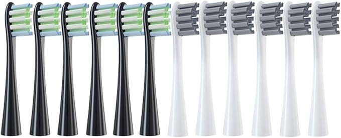 Replacement Brush Heads Soft Bristle Clean Nozzles Compatible for X/X PRO/ Z1/ F1/ One/Air 2 /SE Sonic Electric Toothbrush(6Black6Gray)