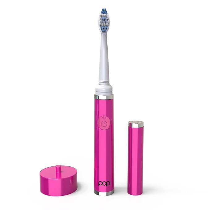 Pop Sonic Ultimate Pro Toothbrush (Pink) | Rechargeable Battery w/Up to 40000 Brush Strokes/Minute -Long-Lasting Dupont Nylon Bristles - for Teens &amp Adults w/Quadrant Pacer &amp Timer