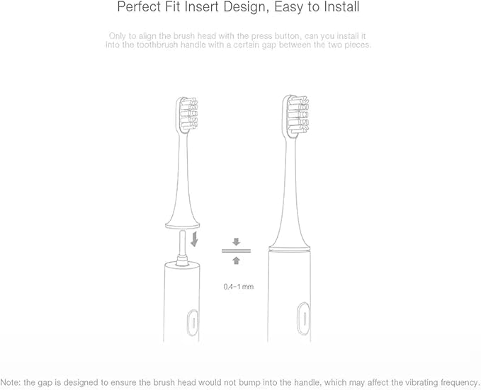 3/6PCS Compatible for Mijia T300 T500 Sonic Electric Toothbrush Head Teethbrush Replacement Heads Acoustic Oral Hygiene Clean(3PCS Universal Heads)