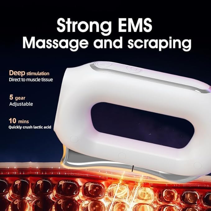 OTBK Heated Muscle Scraping Tool - Portable Muscle Relaxation Therapy Device. Features Three Modes: Vibration Heat Therapy and Microcurrent (Electric Fascial Knife-Blcak)