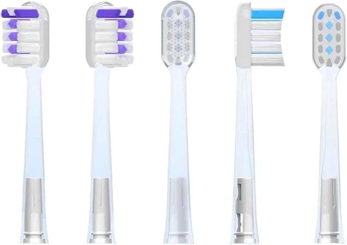 Compatible10 Pcs/Pack Replacement Toothbrush Heads for Laifen Wave Electric Cleansing and Brightening Transparent