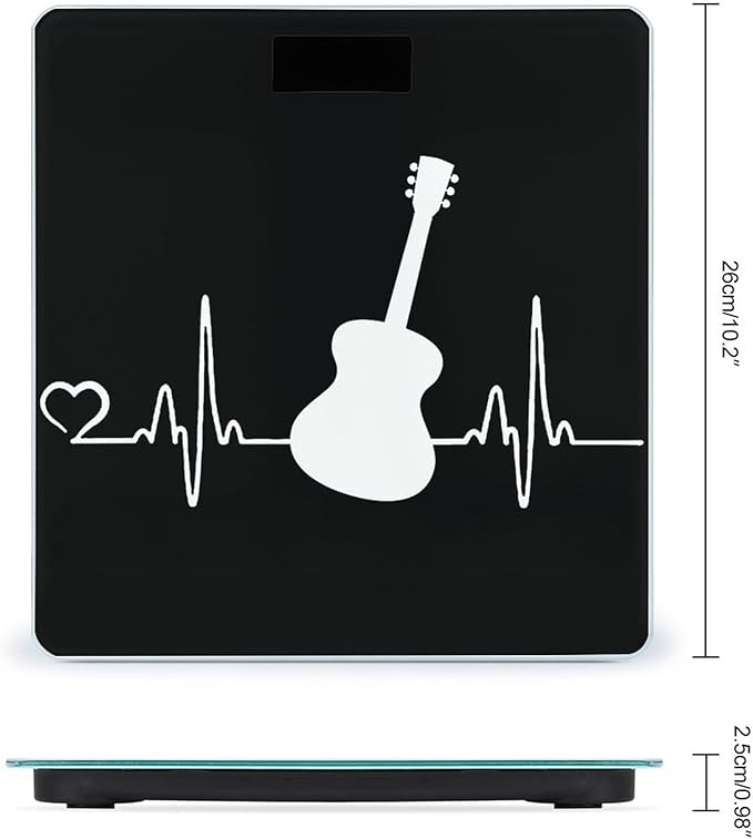 Guitar Player Heartbeat Digital Scale for Body Weight Smart Weight Scale Bathroom Body Scale for Home Bedroom