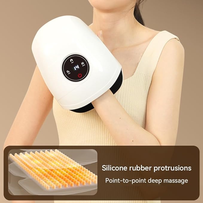 Hand Massager with Heat and Compression Cordless Electric Hand Massager for Arthritis and Carpal Tunnel Hand Therapy with 3 Modes 5 Intensity Levels and 2 Heating Options White