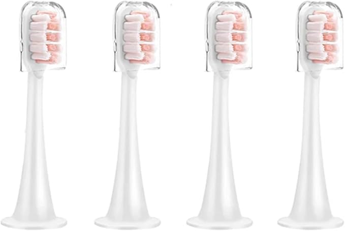4pcs Replacement Brush Heads ForCompatible for Xiaomi Mijia T300 T301 T500 Sonic Electric Toothbrush Head Soft Bristle Nozzles(3)
