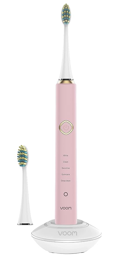 Voom Sonic Pro 7 Series Rechargeable Electronic Toothbrush Advanced Oral Care Technology 2-Minute Timer w/Quadrant Pacing 5 Adjustable Speeds