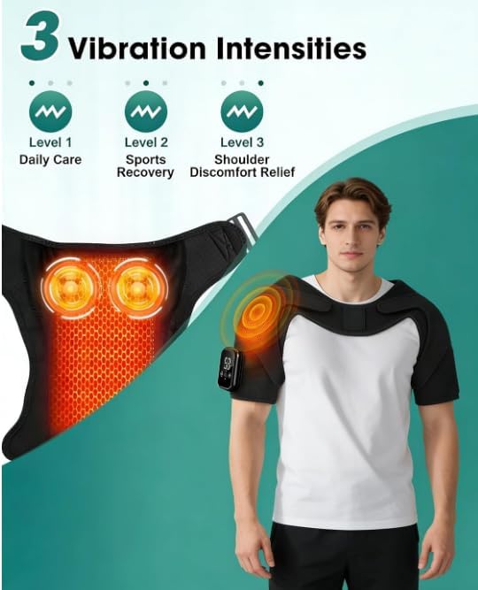 Triple Method Shoulder Massager with Heat Shoulder Massager for Pain Relief Deep Tissue Shoulder Pain Relief Shoulder Brace