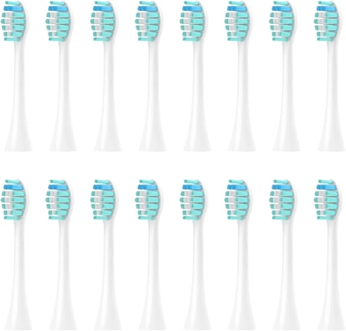 Compatible for Sonicool Electric Toothbrush Head 051B Cleaning Replacement Bristle Brush Heads Nozzles4/8/16pcs(16PCS White)