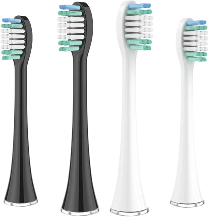16pcs Replacement Toothbrush Heads Compatible for Black Series/Black Series Pro/Vibe Bristle Nozzle(16PCS White)