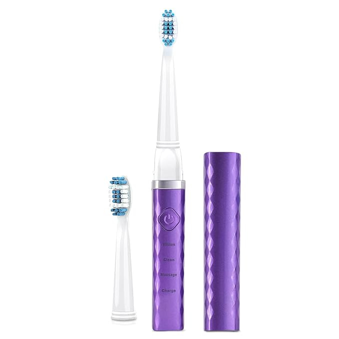 Pop Sonic USB Charge Anywhere Toothbrush (Purple) | Rechargeable w/Up to 40000 Brush Strokes/Minute-Long-Lasting Dupont Nylon Bristles - for Teens &amp Adults with Quadrant Pacer &amp Timer