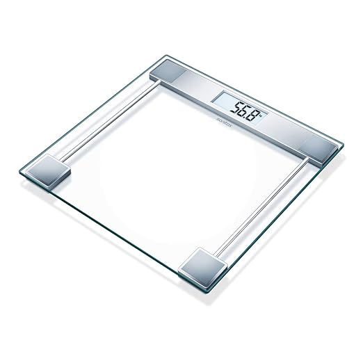 Sanitas SGS 06 Glass Bathroom Scales Bathroom Scales Up to 150 kg Capacity and Large Display Clear