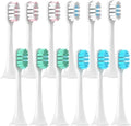 Replacement Brush Heads Compatible for T300/T500/T700 Sonic Electric Toothbrush Soft Bristle Nozzles with Caps Sealed Package(Silver)