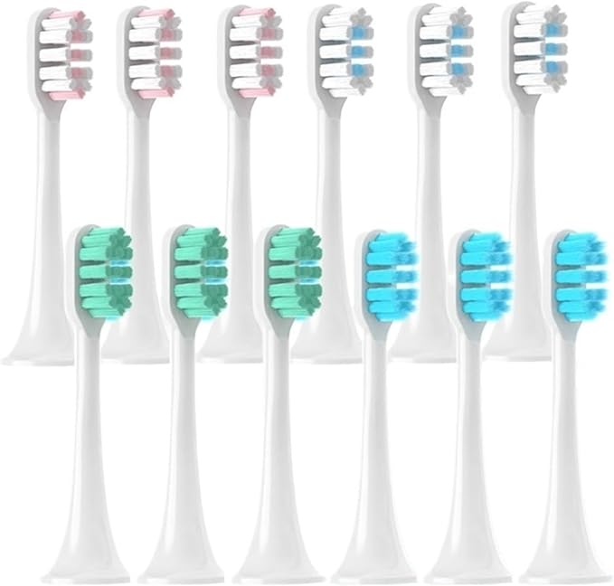 Replacement Brush Heads Compatible for T300/T500/T700 Sonic Electric Toothbrush Soft Bristle Nozzles with Caps Sealed Package(Silver)