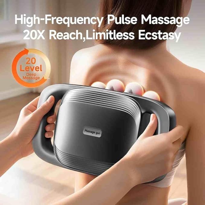 20-Head Massage Gun Set Deep Tissue Percussion Massager with 3 Modes &amp 30 IntensitiesQuiet Muscle Massage Gun for BackShoulders Legs Foot Body Muscle Pain Relief Ideal Gifts (20-Head)
