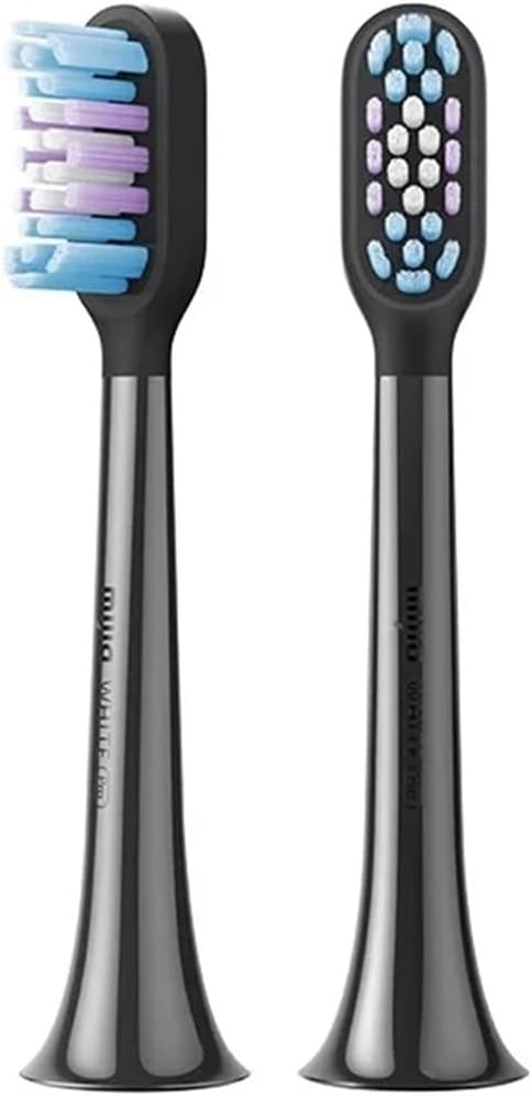 Compatible for Xiaomi Mijia Electric Toothbrush Head T501/T501C Bright White Clean Caring Replace Teeth Heads 2/4 PCS(2pcs Black)