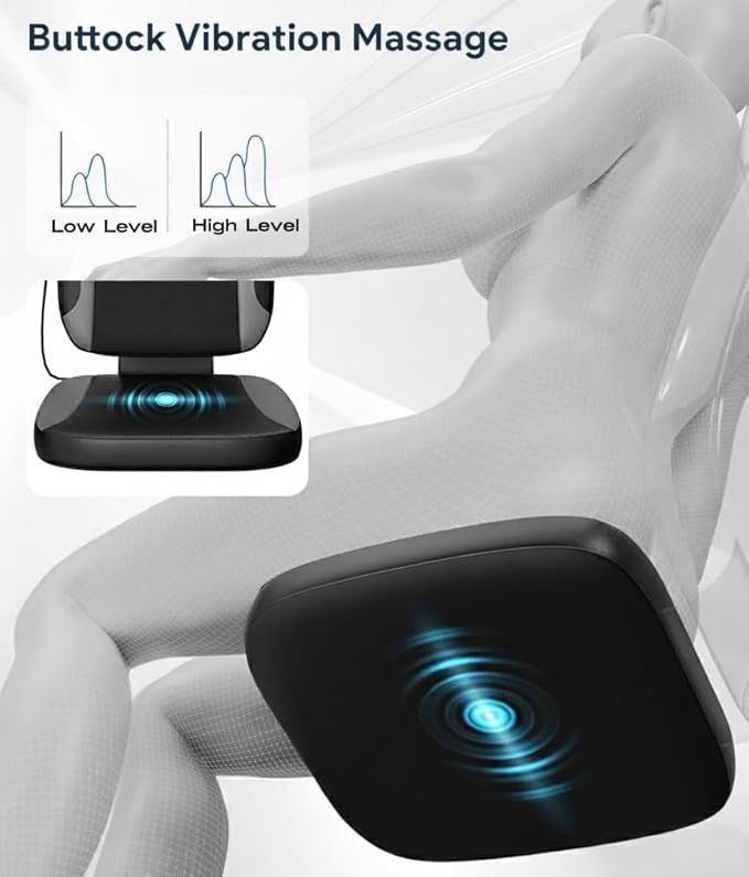 Back Massager with Heat for Office &amp Car Use 4D Shiatsu Technology Full Body Massage Chair Pad for Pain Relief Shiatsu Chair Massager for Recliner &amp Car Seat Adjustable Compression Auto S